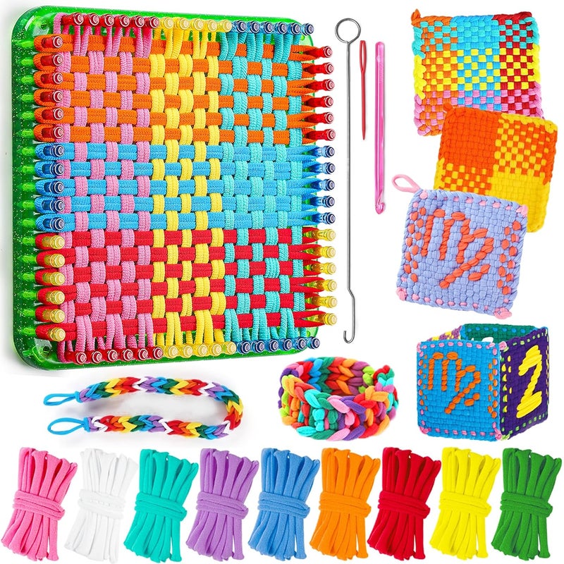 CCTVRTV Weaving Loom Kit Toys for Kids and Adults, Potholder Loops DIY Arts and Crafts for Boys and Girls Ages 5 6 7 8-12 13, Easy Potholder Loom Knitting Kits Gifts for Beginners, 252 Craft Loops - Image 1